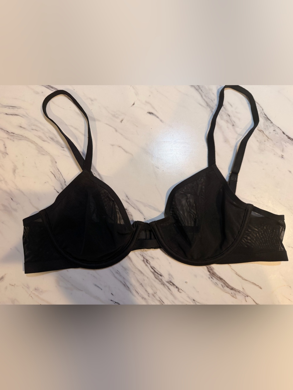Auden Black Mesh Underwire Bra